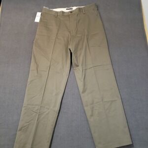 Dockers Easy Khaki Pants Mens 36x32 Olive Green Classic Fit Flat Front NWT